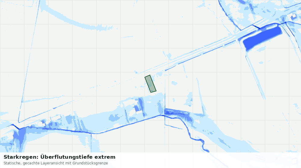 Statische Kartenansicht: Starkregen: Überflutungstiefe extrem