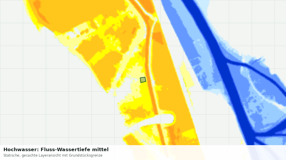 Statische Kartenansicht: Hochwasser: Fluss-Wassertiefe mittel