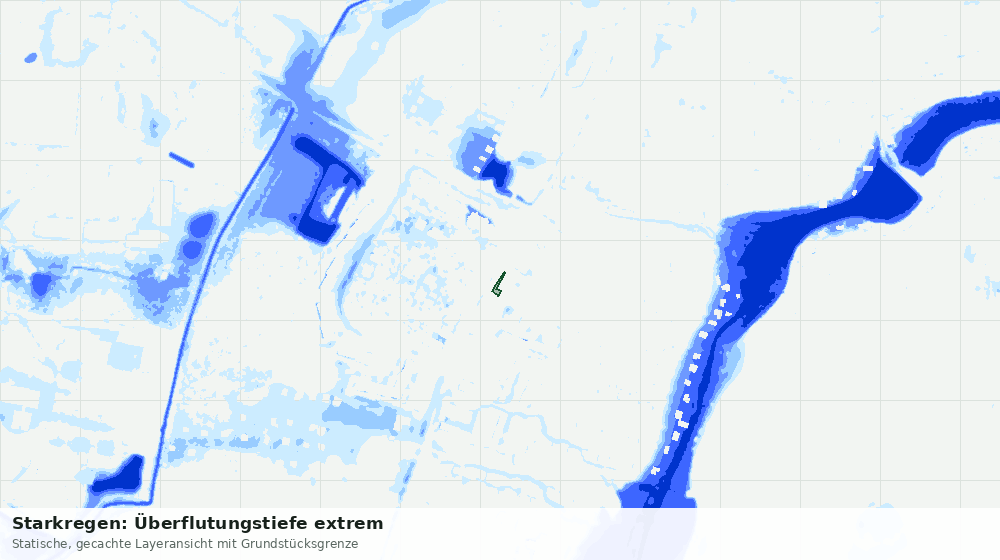 Statische Kartenansicht: Starkregen: Überflutungstiefe extrem