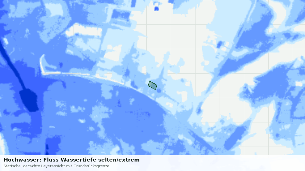 Statische Kartenansicht: Hochwasser: Fluss-Wassertiefe selten/extrem