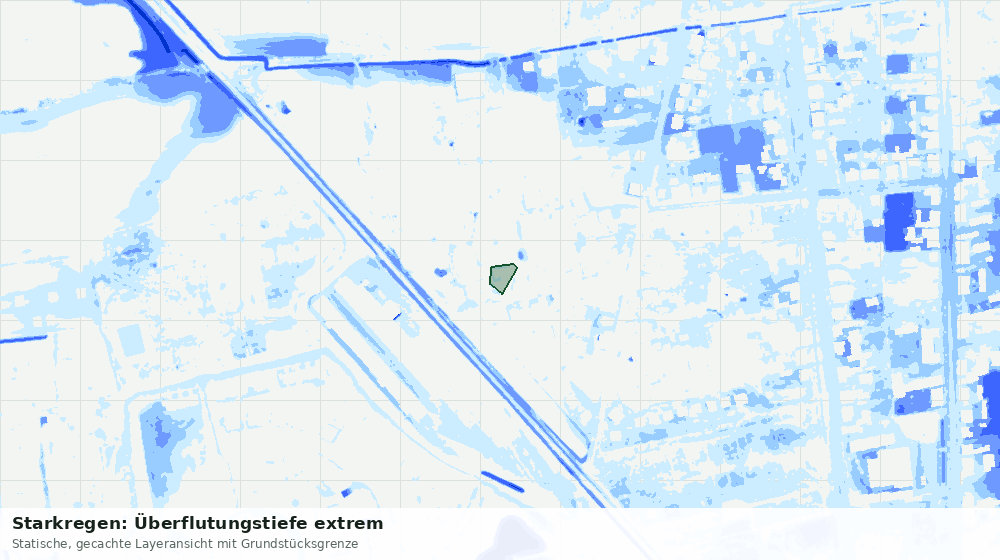 Statische Kartenansicht: Starkregen: Überflutungstiefe extrem