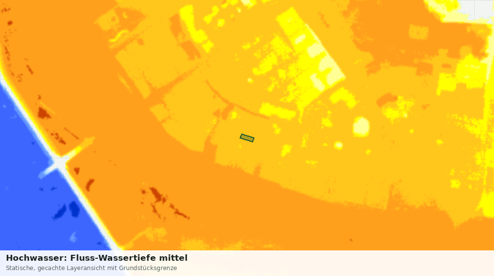 Statische Kartenansicht: Hochwasser: Fluss-Wassertiefe mittel