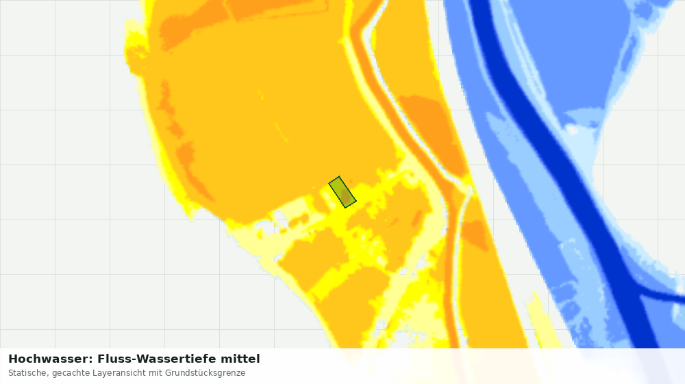 Statische Kartenansicht: Hochwasser: Fluss-Wassertiefe mittel