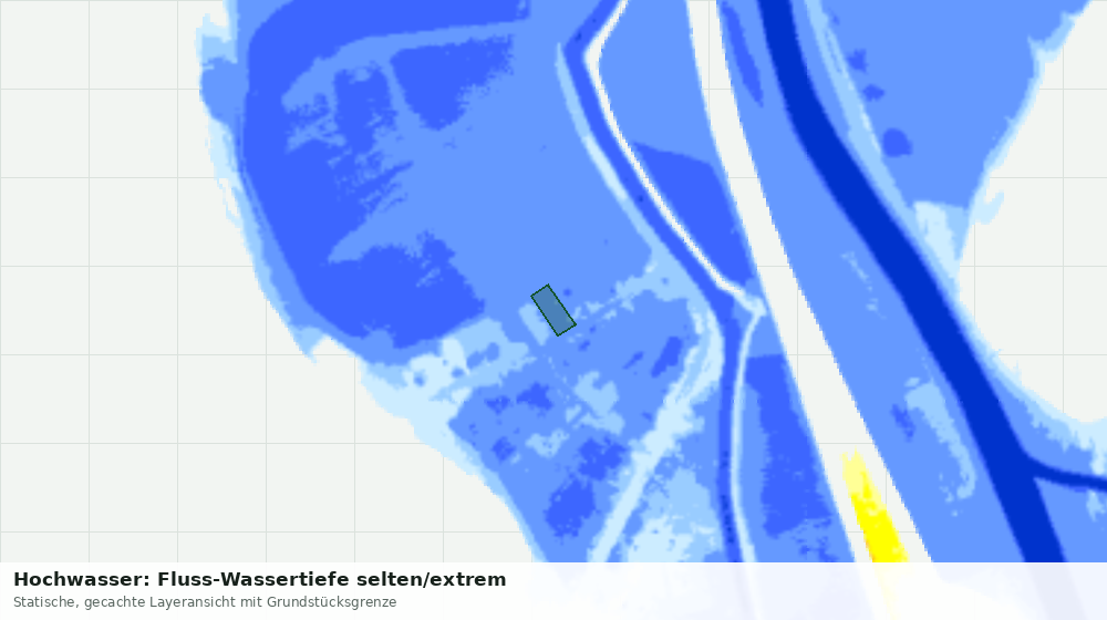 Statische Kartenansicht: Hochwasser: Fluss-Wassertiefe selten/extrem