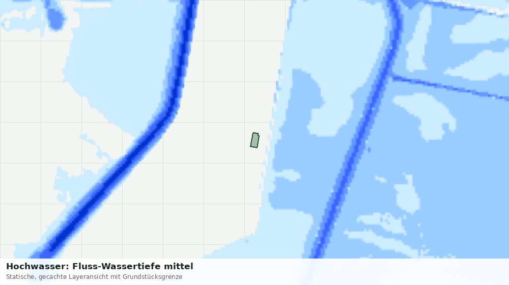 Statische Kartenansicht: Hochwasser: Fluss-Wassertiefe mittel
