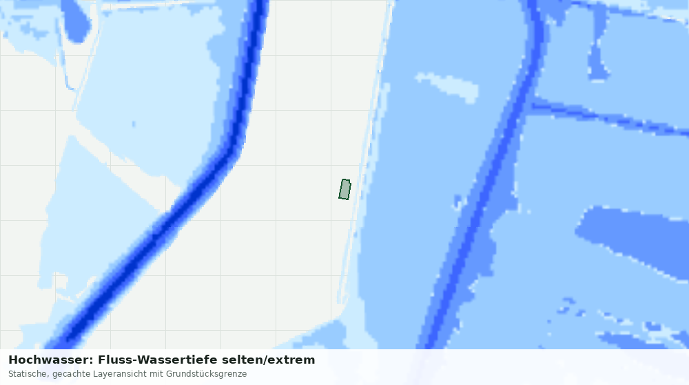 Statische Kartenansicht: Hochwasser: Fluss-Wassertiefe selten/extrem
