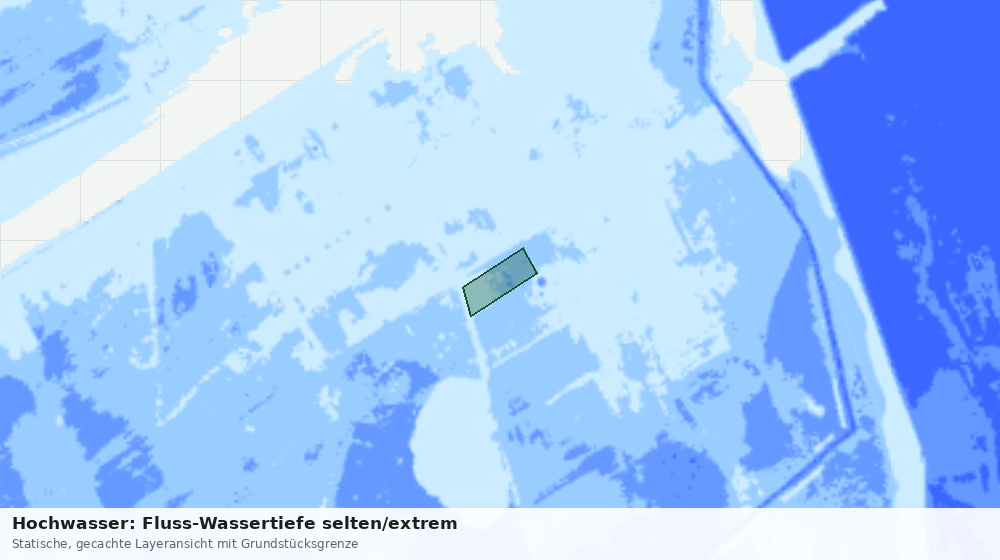 Statische Kartenansicht: Hochwasser: Fluss-Wassertiefe selten/extrem