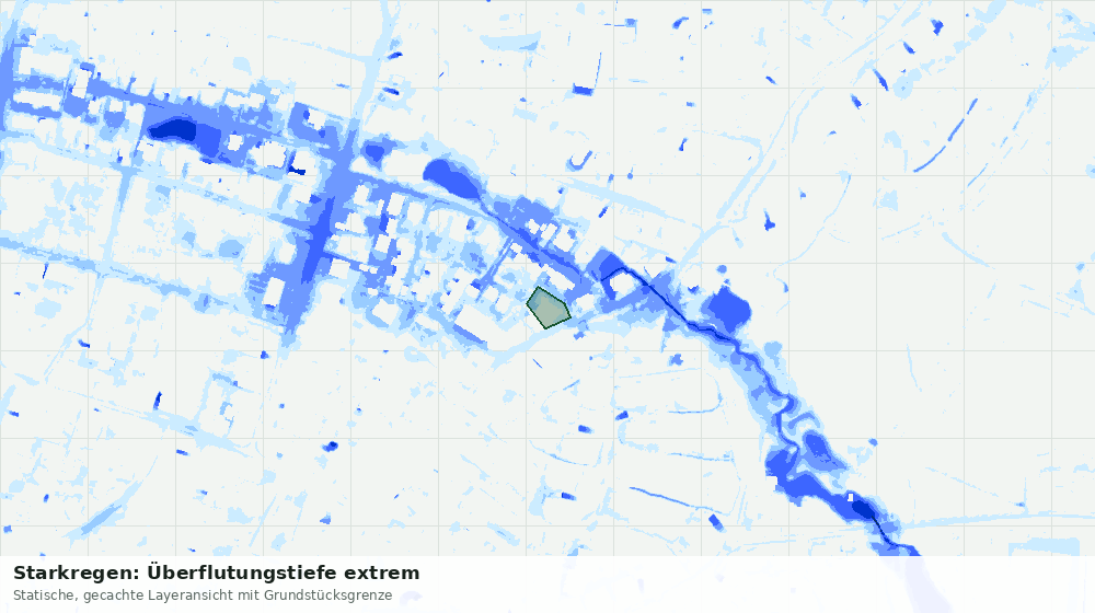 Statische Kartenansicht: Starkregen: Überflutungstiefe extrem
