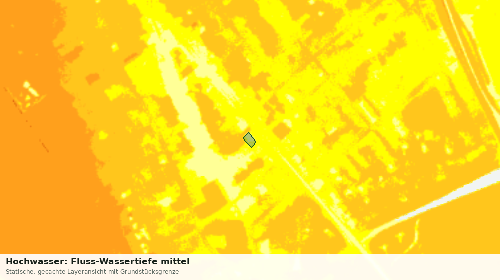 Statische Kartenansicht: Hochwasser: Fluss-Wassertiefe mittel