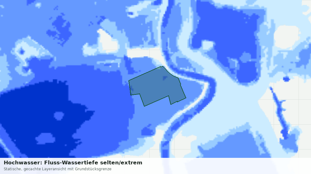 Statische Kartenansicht: Hochwasser: Fluss-Wassertiefe selten/extrem