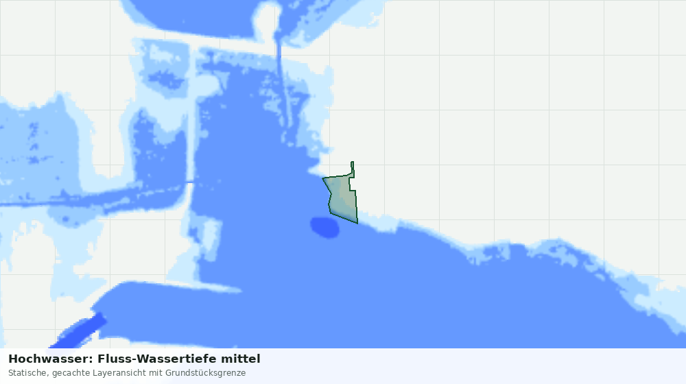 Statische Kartenansicht: Hochwasser: Fluss-Wassertiefe mittel