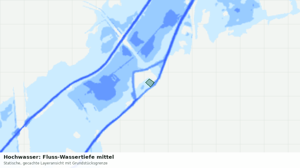Statische Kartenansicht: Hochwasser: Fluss-Wassertiefe mittel