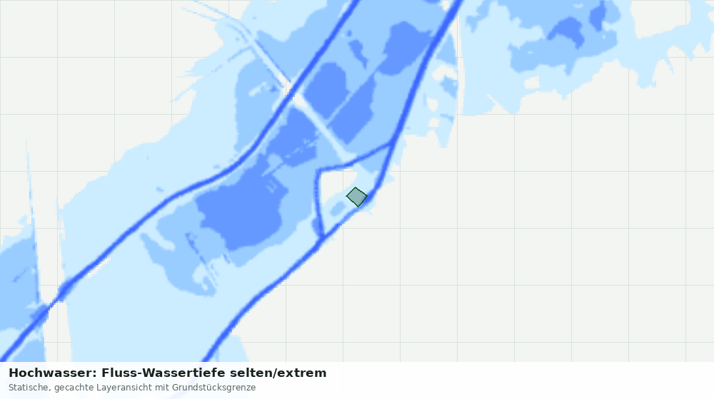 Statische Kartenansicht: Hochwasser: Fluss-Wassertiefe selten/extrem