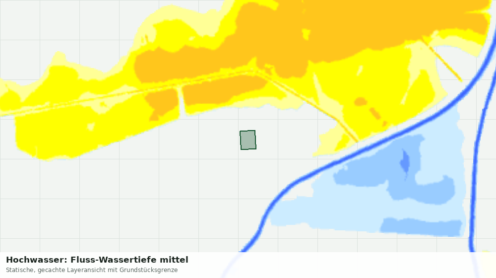 Statische Kartenansicht: Hochwasser: Fluss-Wassertiefe mittel