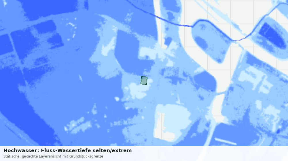 Statische Kartenansicht: Hochwasser: Fluss-Wassertiefe selten/extrem