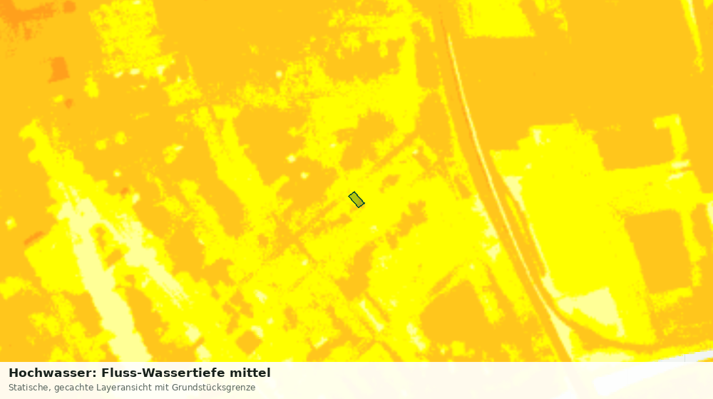 Statische Kartenansicht: Hochwasser: Fluss-Wassertiefe mittel