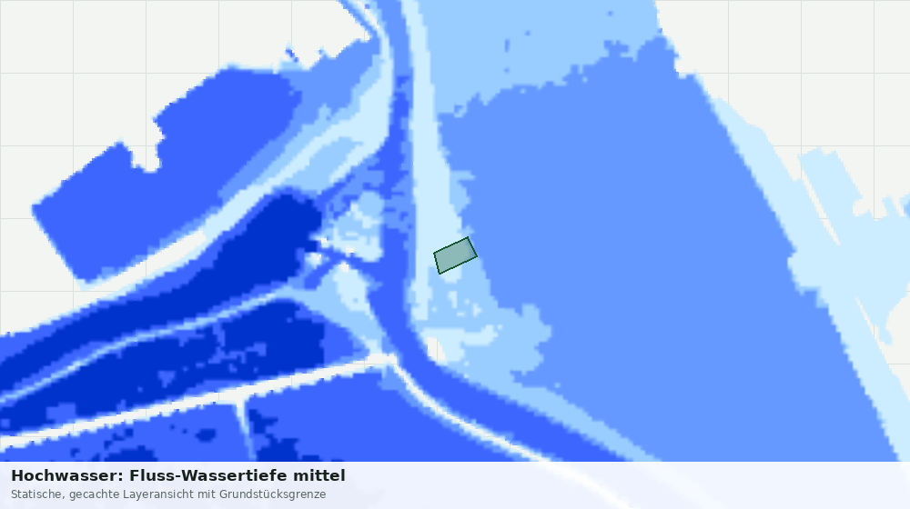 Statische Kartenansicht: Hochwasser: Fluss-Wassertiefe mittel