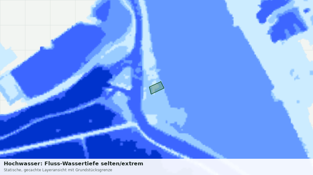 Statische Kartenansicht: Hochwasser: Fluss-Wassertiefe selten/extrem
