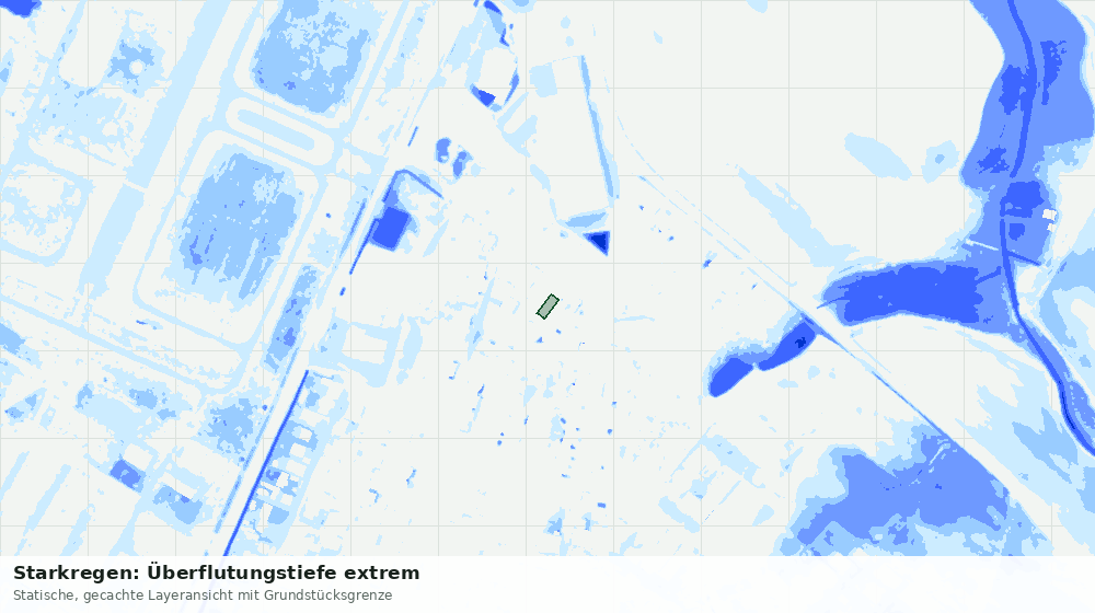 Statische Kartenansicht: Starkregen: Überflutungstiefe extrem