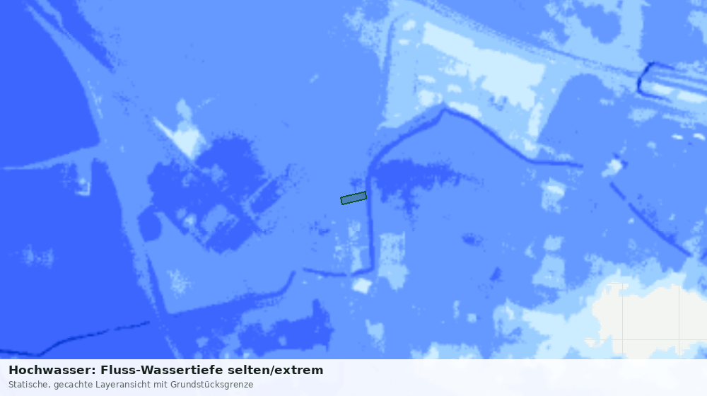 Statische Kartenansicht: Hochwasser: Fluss-Wassertiefe selten/extrem
