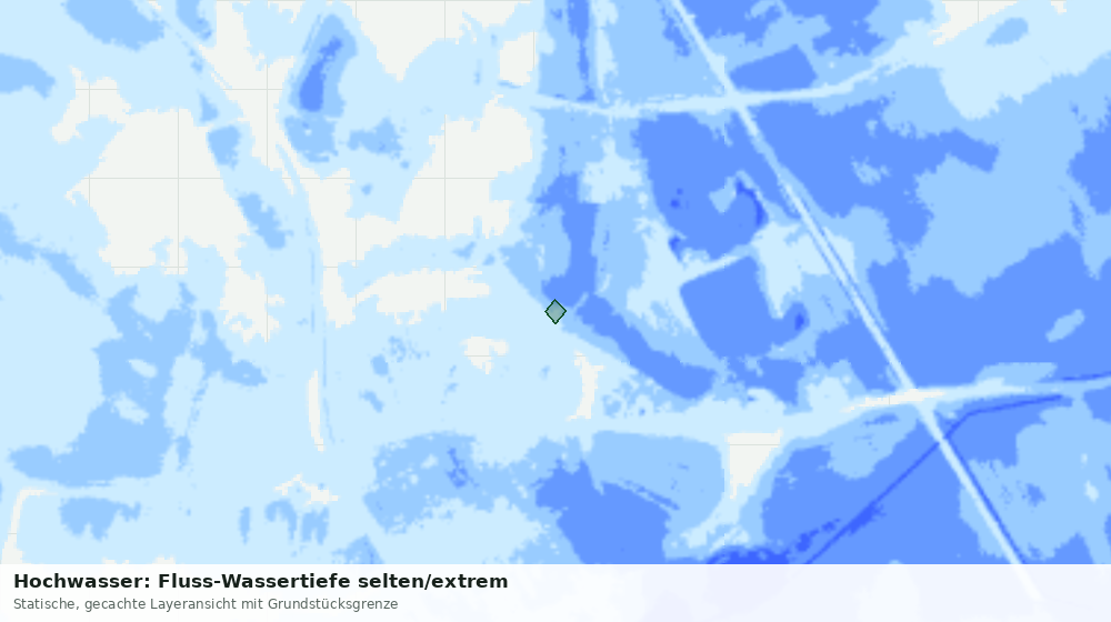 Statische Kartenansicht: Hochwasser: Fluss-Wassertiefe selten/extrem