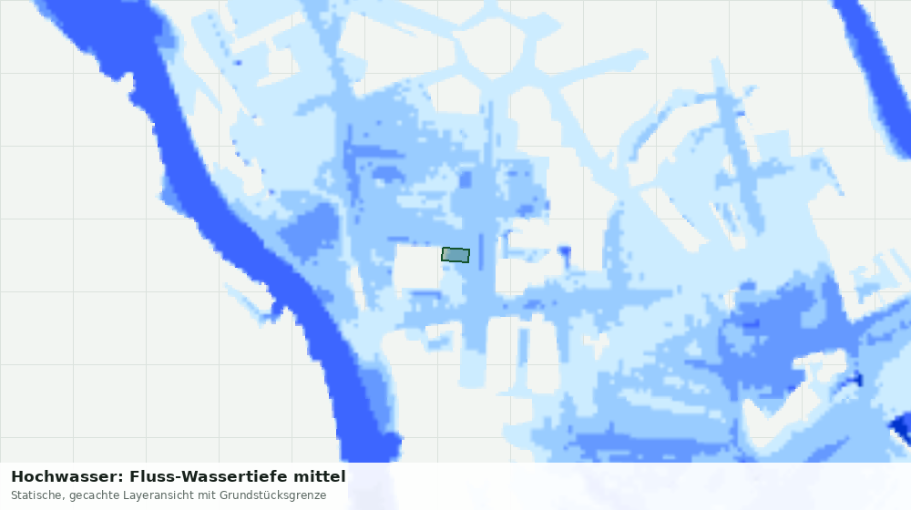 Statische Kartenansicht: Hochwasser: Fluss-Wassertiefe mittel
