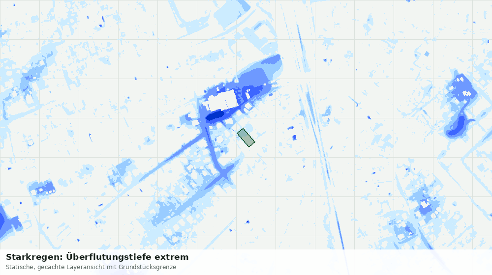 Statische Kartenansicht: Starkregen: Überflutungstiefe extrem