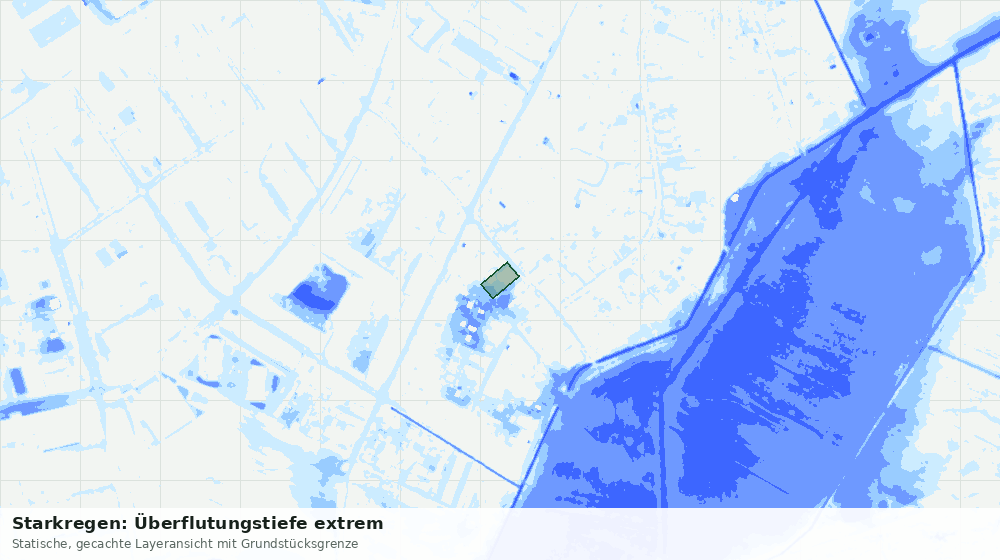 Statische Kartenansicht: Starkregen: Überflutungstiefe extrem