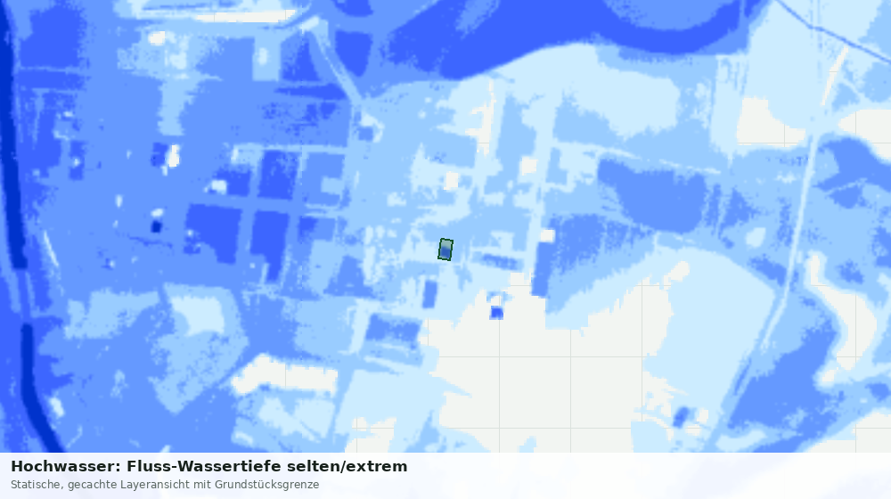 Statische Kartenansicht: Hochwasser: Fluss-Wassertiefe selten/extrem