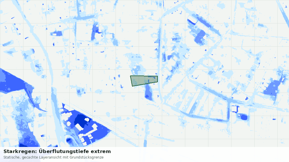 Statische Kartenansicht: Starkregen: Überflutungstiefe extrem
