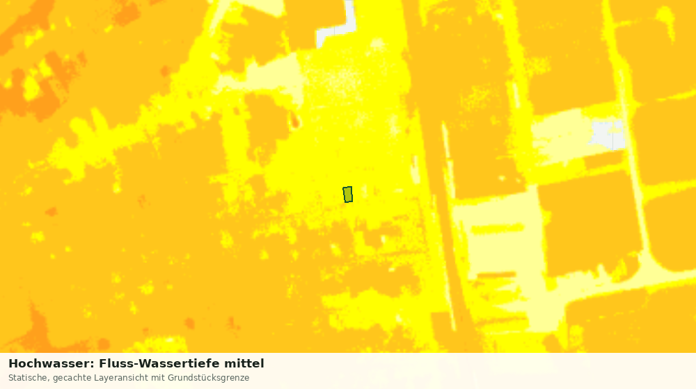 Statische Kartenansicht: Hochwasser: Fluss-Wassertiefe mittel