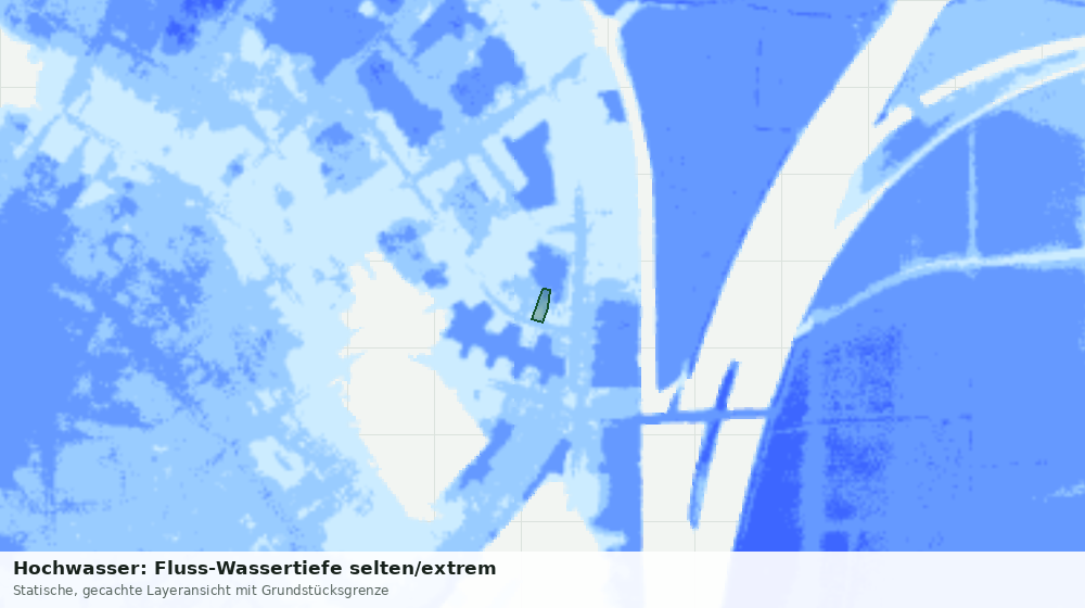 Statische Kartenansicht: Hochwasser: Fluss-Wassertiefe selten/extrem