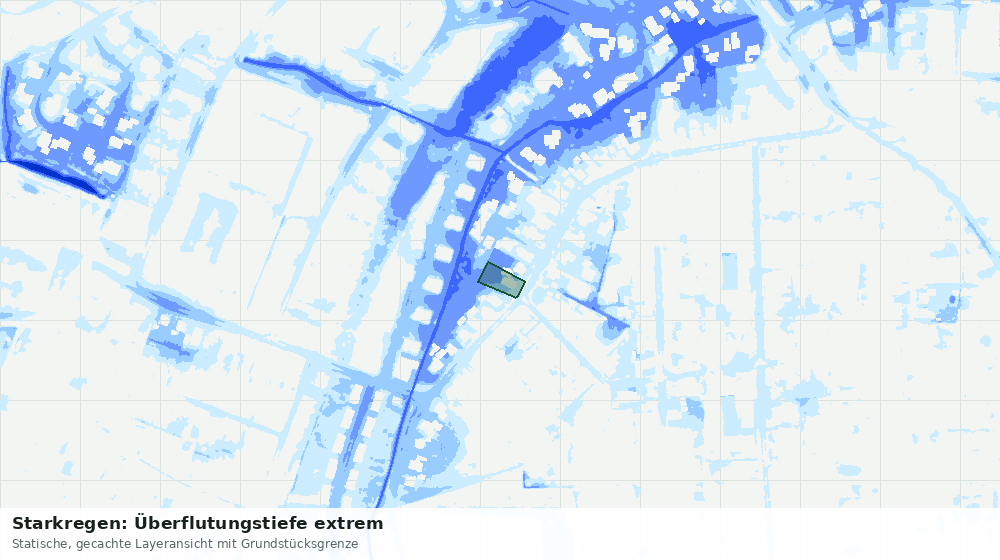 Statische Kartenansicht: Starkregen: Überflutungstiefe extrem