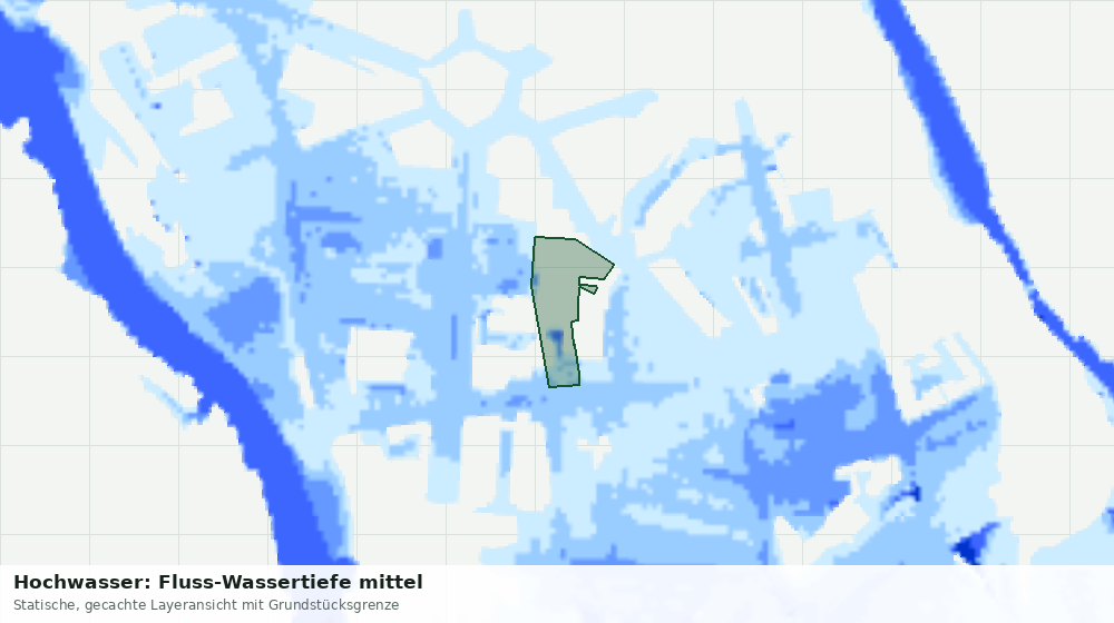 Statische Kartenansicht: Hochwasser: Fluss-Wassertiefe mittel
