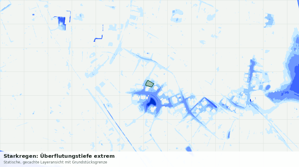 Statische Kartenansicht: Starkregen: Überflutungstiefe extrem
