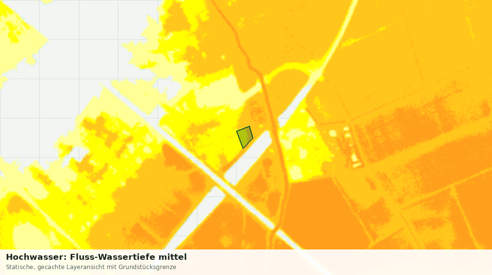 Statische Kartenansicht: Hochwasser: Fluss-Wassertiefe mittel