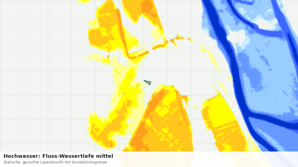 Statische Kartenansicht: Hochwasser: Fluss-Wassertiefe mittel