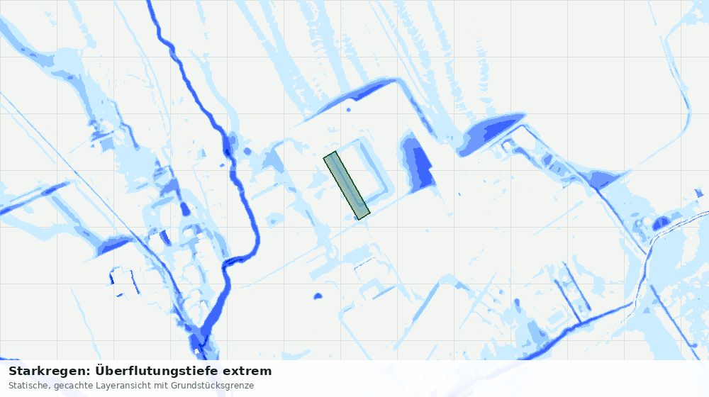 Statische Kartenansicht: Starkregen: Überflutungstiefe extrem
