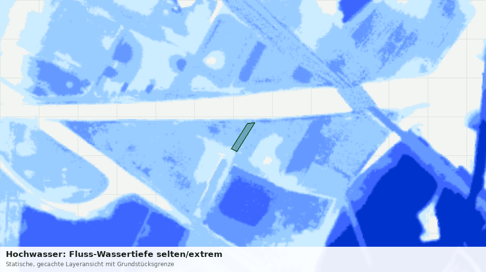 Statische Kartenansicht: Hochwasser: Fluss-Wassertiefe selten/extrem