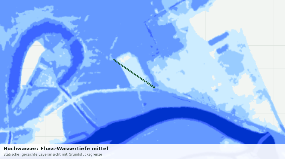 Statische Kartenansicht: Hochwasser: Fluss-Wassertiefe mittel