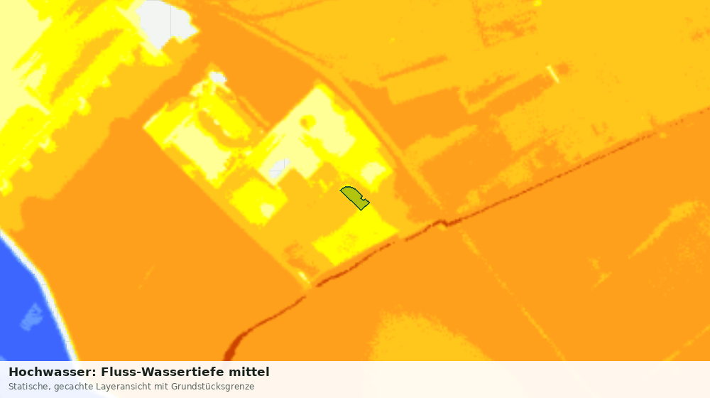 Statische Kartenansicht: Hochwasser: Fluss-Wassertiefe mittel