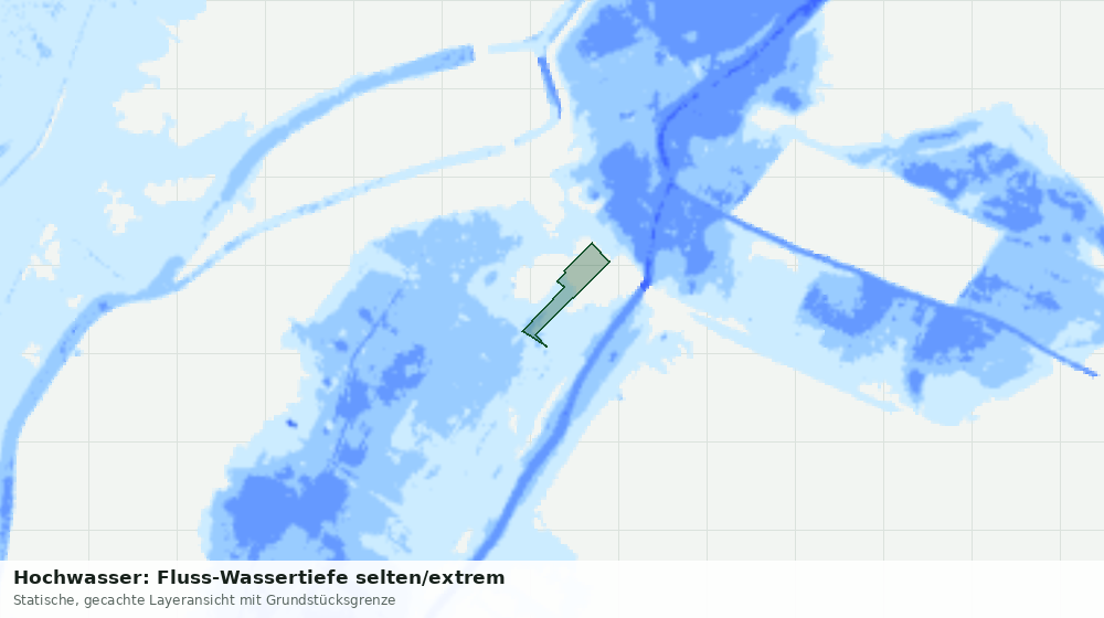 Statische Kartenansicht: Hochwasser: Fluss-Wassertiefe selten/extrem