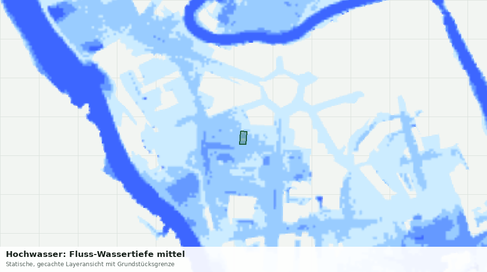Statische Kartenansicht: Hochwasser: Fluss-Wassertiefe mittel