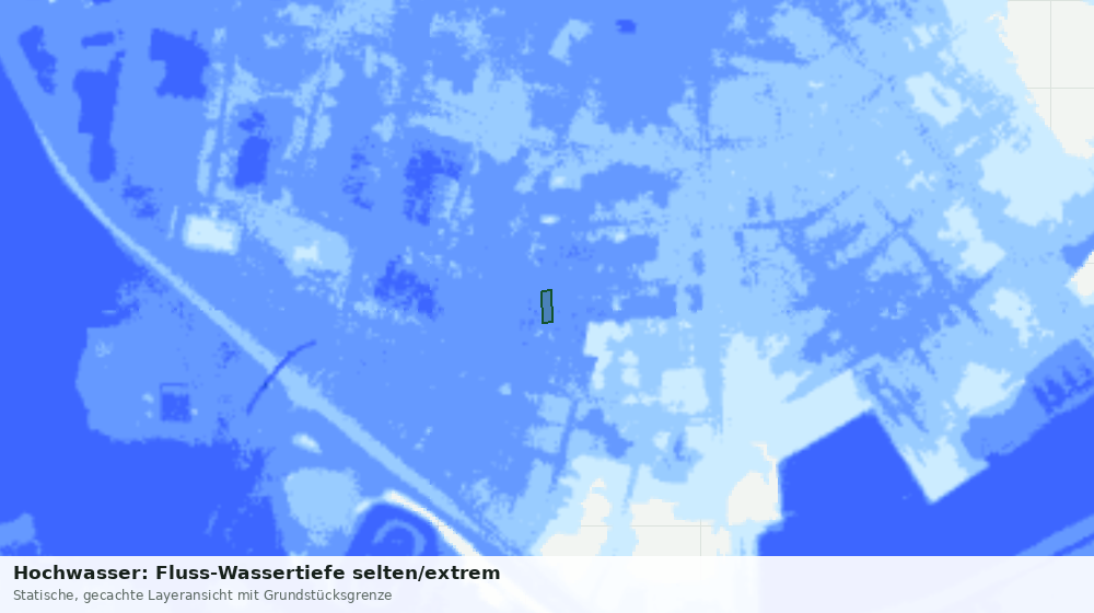 Statische Kartenansicht: Hochwasser: Fluss-Wassertiefe selten/extrem
