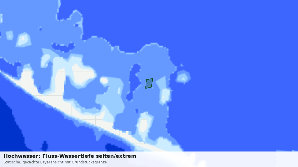 Statische Kartenansicht: Hochwasser: Fluss-Wassertiefe selten/extrem