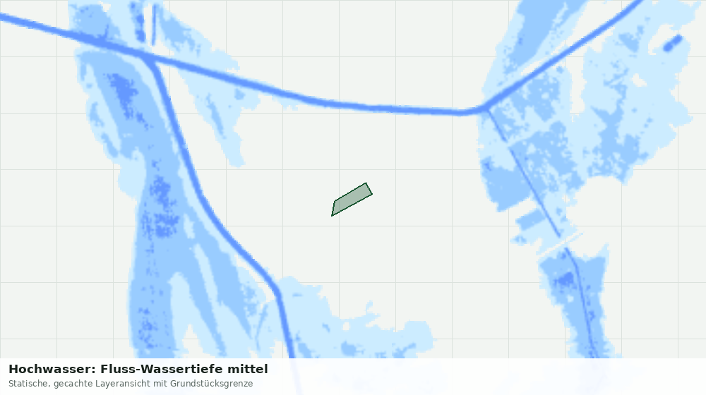 Statische Kartenansicht: Hochwasser: Fluss-Wassertiefe mittel