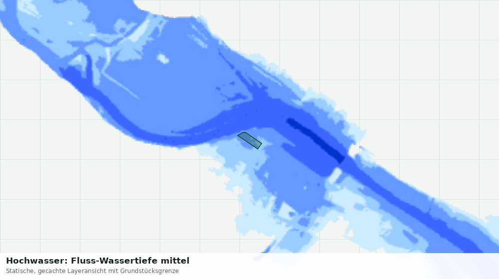 Statische Kartenansicht: Hochwasser: Fluss-Wassertiefe mittel