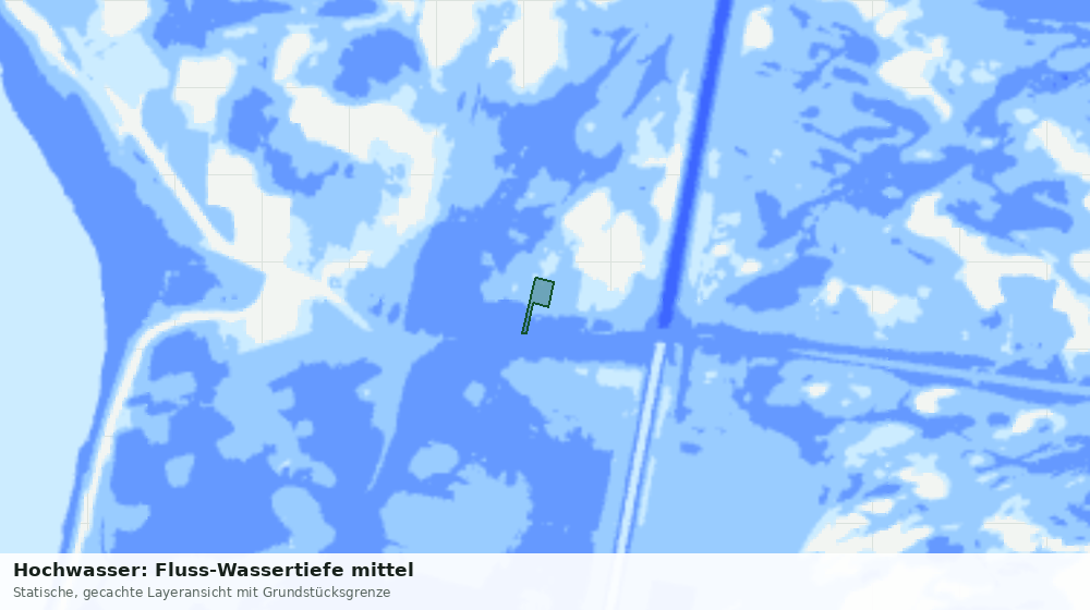 Statische Kartenansicht: Hochwasser: Fluss-Wassertiefe mittel