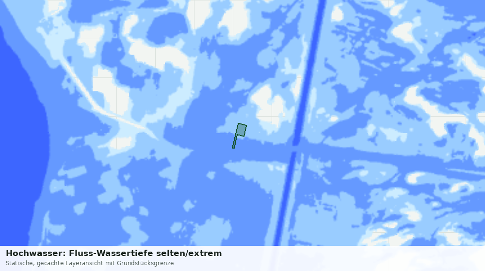 Statische Kartenansicht: Hochwasser: Fluss-Wassertiefe selten/extrem