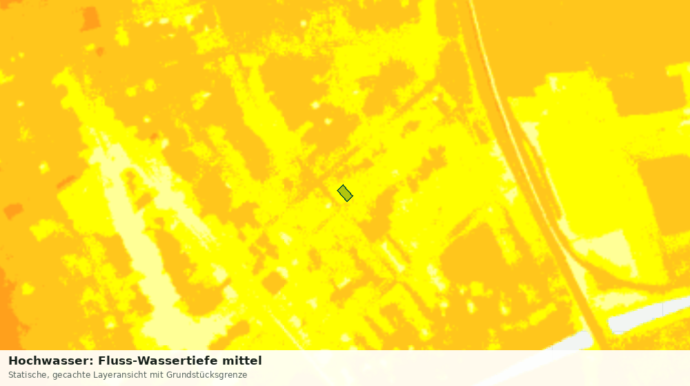 Statische Kartenansicht: Hochwasser: Fluss-Wassertiefe mittel